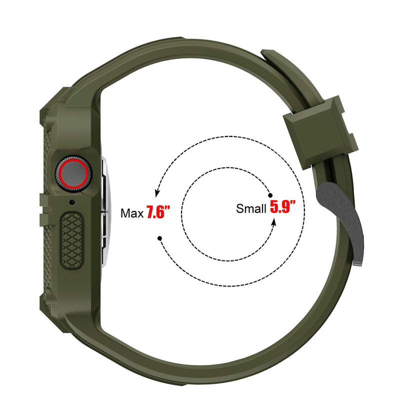 T-ENGINE Band Compatible with Apple Watch Band 40mm 38mm Series 6 Series 5/4/SE Series 3/2/1, TPU Rugged Band with Full Protection Case for Women/Men, Army Green ArmyGreen - LeoForward Australia