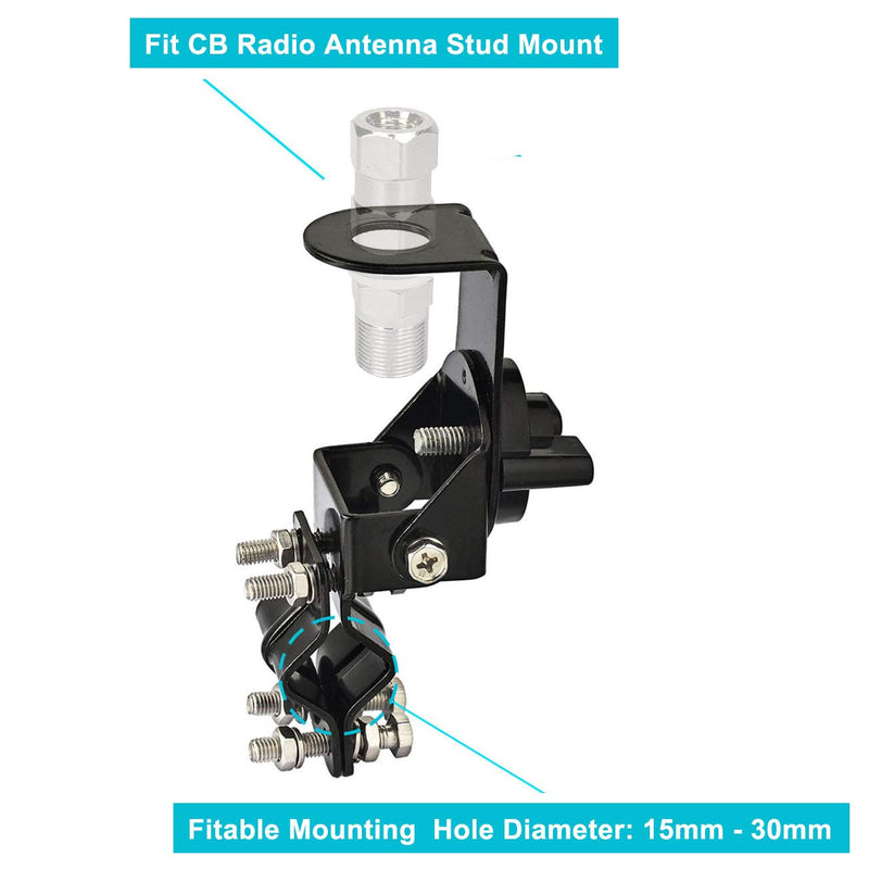  [AUSTRALIA] - Bingfu Vehicle CB Radio Mobile Radio Antenna Mirror Mount Bumper Roof Rack Pole Mount Fixed Bracket for Car Truck CB Radio VHF UHF Ham Radio Amateur Radio Mobile Radio Antenna SO239 Female Connector