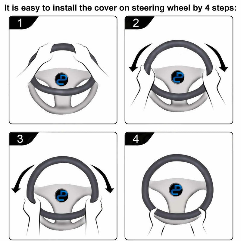  [AUSTRALIA] - DC Steering Wheel Cover Microfiber Leather, Anti-Slip, Odorless, Universal 15inch/38cm Red