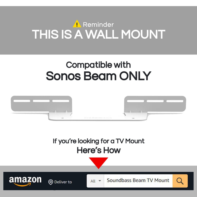  [AUSTRALIA] - Soundbar Mount for Sonos Beam Compatible with Generation 1 & 2 Sonos Beam Sound Bar Includes All Necessary Mounting Hardware, Mounts Bracket, White