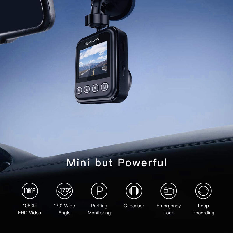  [AUSTRALIA] - Byakov Dash Cam, 1080P Dash Camera for Cars with 170° Wide Angle, Car Camera with Night Vision, WDR, G-Sensor, Parking Monitor, Loop Recording