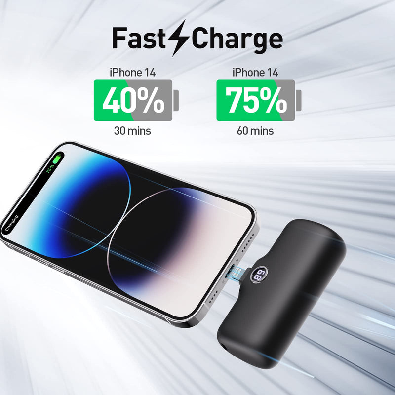  [AUSTRALIA] - iWALK LinkPod P Portable Charger 2 Pack 4800mAh Power Bank Fast Charging and PD Input Small Docking Battery with LED Display Compatible with iPhone 14/14 Pro/14 Pro Max/13/13 Pro/12/12 Pro/11/XR/X/8 Black+White