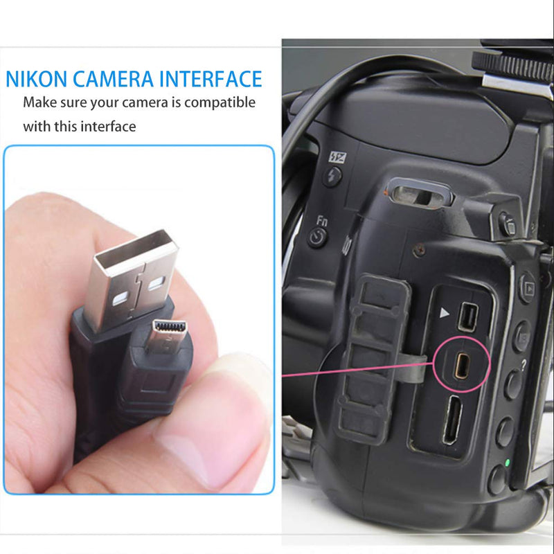  [AUSTRALIA] - Toeasor Replacement Camera UC-E6 USB Cable Photo Transfer Cord Compatible with Nikon Digital Camera SLR DSLR D3200 D3300 D750 D5300 D7200 Coolpix L340 L32 A10 P520 P510 P500 S9200 S6300 & More 4.9FT