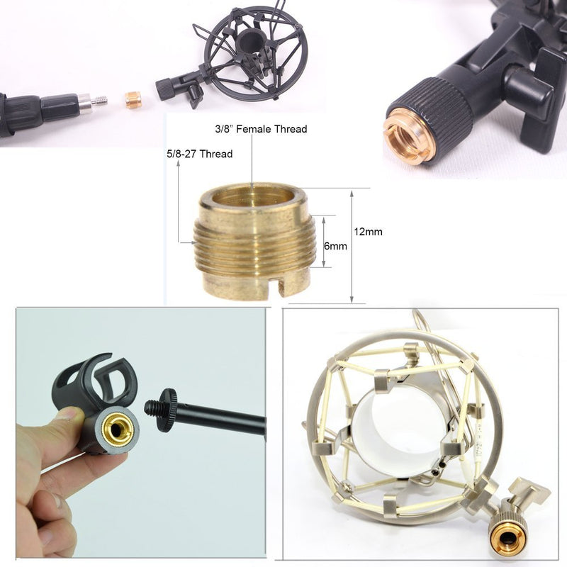  [AUSTRALIA] - CAMVATE 3/8” Female To 5/8" Male Threaded Screw Adapter For Mic Micphone Stand 1 Piece