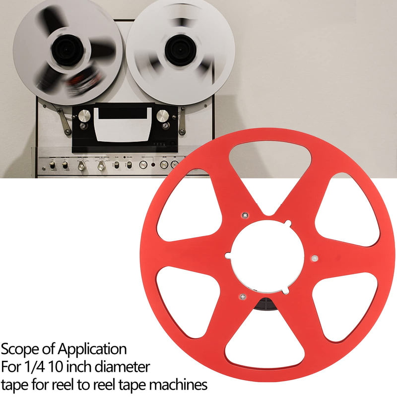  [AUSTRALIA] - Nab Take Up Reel to Reel Tape, 1/4 10 Inch Empty Aluminum Recording Tape Reel to Reel Recorder Accessory Empty Disc Opening Machine Parts for Nab (Red) Red