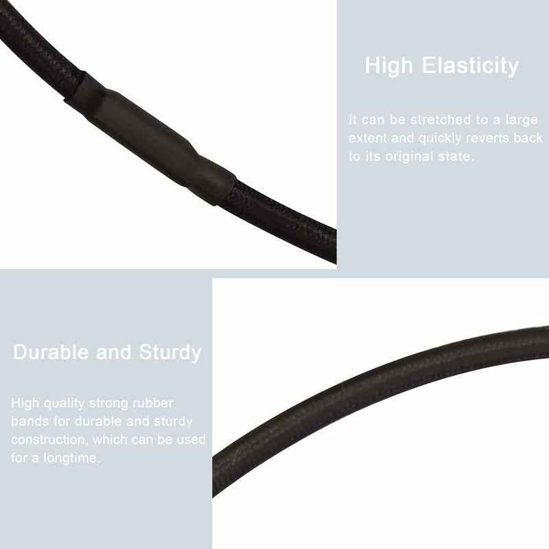 [AUSTRALIA] - Mictop Universal Elastic Bands Replacement for Microphone Shock Mount Mic Holder Clamp Clip Anti-aging Rubber Rings, 6PCS (black) black