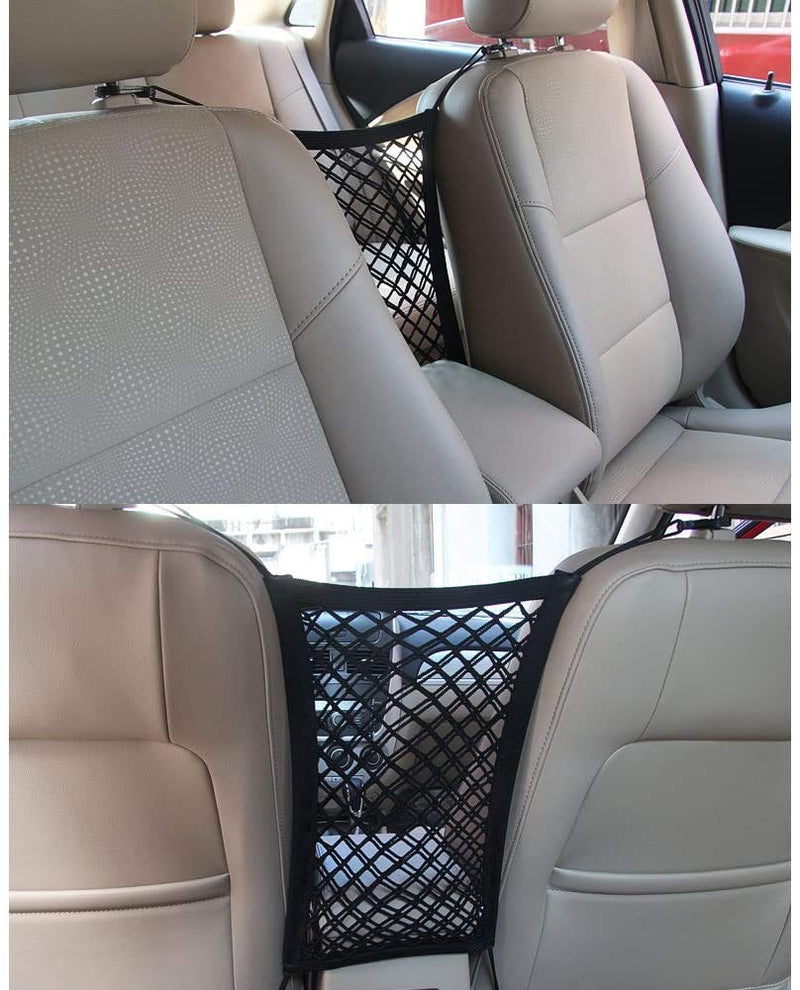  [AUSTRALIA] - MICTUNING Universal Car Seat Storage Mesh/Organizer - Mesh Cargo Net Hook Pouch Holder for Bag Luggage Pets Children Kids Disturb Stopper