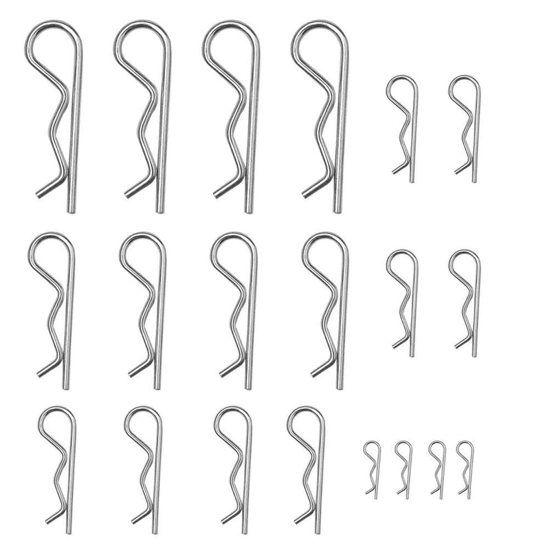  [AUSTRALIA] - 20 Pcs Cotter Pins Spring Fastener Assortment Kit, Retaining Pins R Clips Heavy Duty Zinc Plated Cotter Pin Hairpin Assortment Kit for Use On Hitch Pin Lock Systems Multiple Sizes M1-M3