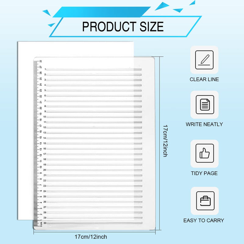  [AUSTRALIA] - Straight Line Drawing Template Stencil Calligraphy Stencil Measuring Ruler Template Spacing Line Lettering Guide for Journaling Envelope Scrapbooking Invitations