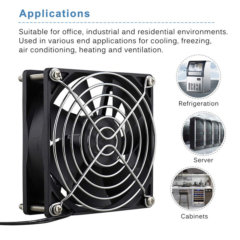  [AUSTRALIA] - EC Cooling Fan GDSTIME 90mm x 90mm x 25mm AC 110V 115V 120V 220V 240V Dual Ball Bearing