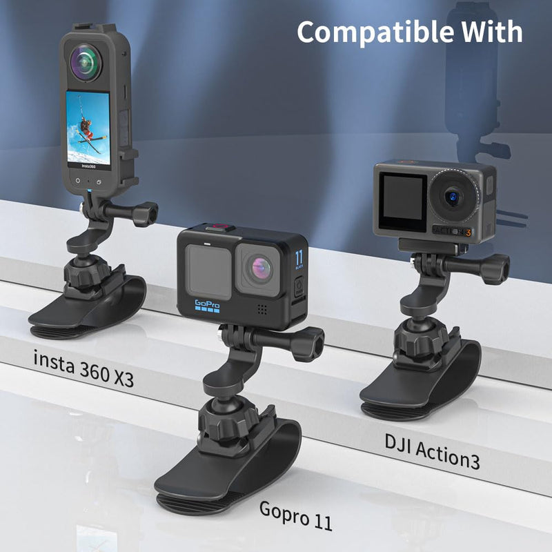  [AUSTRALIA] - SKEZN Upgrade Car Sun Visor Mount, VLOG/Video Holder Compatible with GoPro Hero 11/10/9/8 Black, Insta360, DJI and More (1.8 * 3.7 * 2.8 in) 1.8*3.7*2.8 in