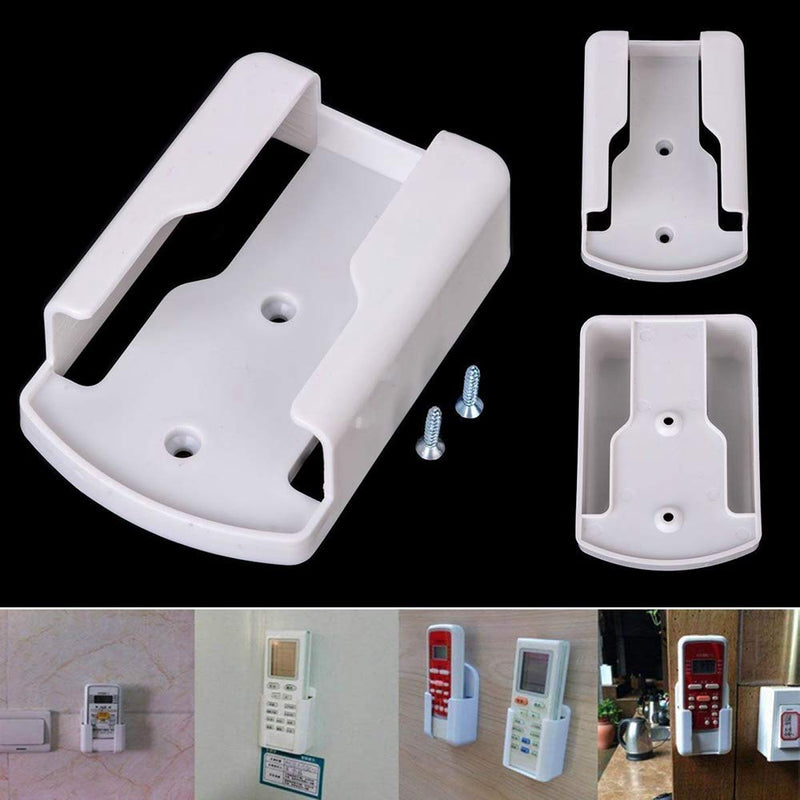 MOMOFULL Remote Holder Wall Mount Media Controller Organizer White Plastic Storage Box - LeoForward Australia