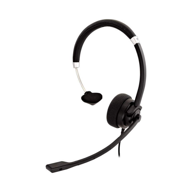  [AUSTRALIA] - Deluxe Mono Headset, Boom Mic, Adjustable Headband for PC, Mac, Laptop Computer, Chromebook, Black, 3.5mm Connector