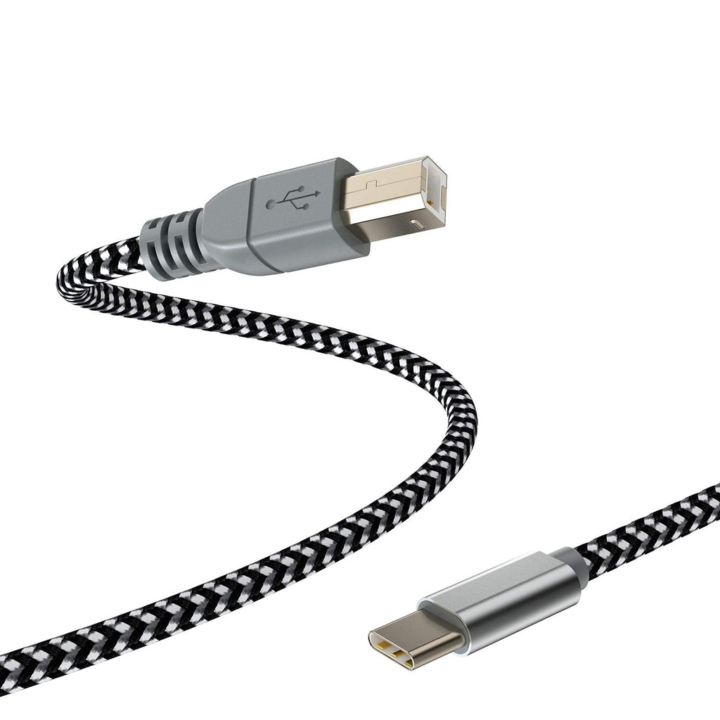  [AUSTRALIA] - MIDI Cable for iPad Pro,USB C to USB B MIDI OTG Cord Type C Printer Cable for MacBook/iPad Pro/Samsung/Google/Laptop,Work with Electronic Music Instrument/Piano/Midi Keyboard 6.6Ft Silver