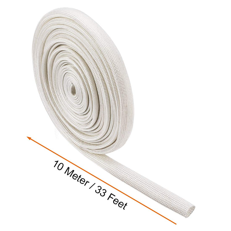  [AUSTRALIA] - uxcell Insulation Braid Sleeving, 33Ft-8mm High TEMP Fiberglass Sleeve White 8MM