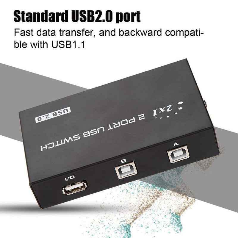  [AUSTRALIA] - USB Sharing Switch , fosa Sharing Switch Selector 2/4 Port USB 2.0 Manual Sharing Switch Switcher Box Switcher Adapter Hub for PC, Printer, Scanner, Mouse, Keyboard(2 Port)