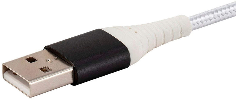  [AUSTRALIA] - Monoprice 138314 USB 2.0 Type C to Type A Charge and Sync Cable - 3 Feet - White, Durable, Kevlar-Reinforced Nylon-Braid - AtlasFlex Series USB-C to USB-A