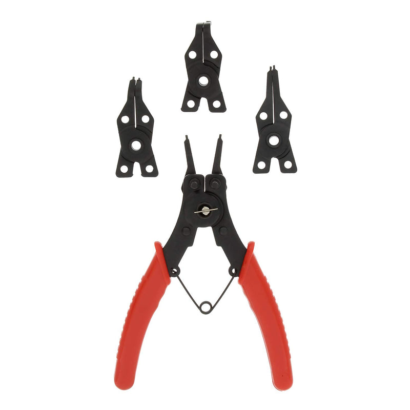  [AUSTRALIA] - ABN Snap Ring Pliers Set – 5 Pc Interchangeable Jaw Head C Clip Pliers Set – Straight, 45, and 90 Degree Angled Jaws