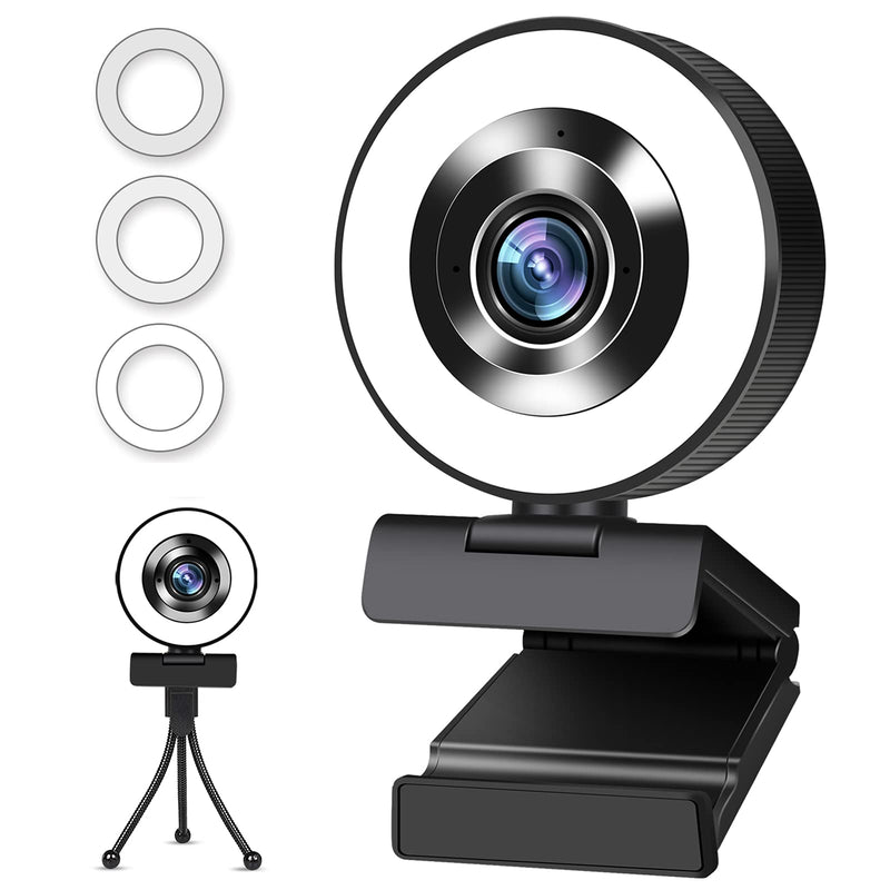  [AUSTRALIA] - Webcam with Microphone, 110-Degree View Angle, Auto Focus 1080p Web Camera for Video Calling Conferencing Recording, PC Laptop Desktop USB Webcams, Wide Angle Lens