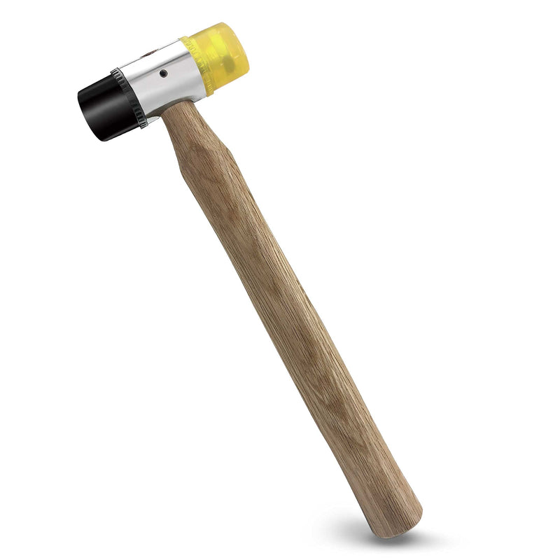  [AUSTRALIA] - HAUTMEC 35mm Small Double-Faced Soft Rubber Mallet Hammer, Non Sparking Blow and Wooden Handle for Automotive, Machine Made, Leather Crafts, Wood, Flooring HT0202-HA 35mm Soft Mallet