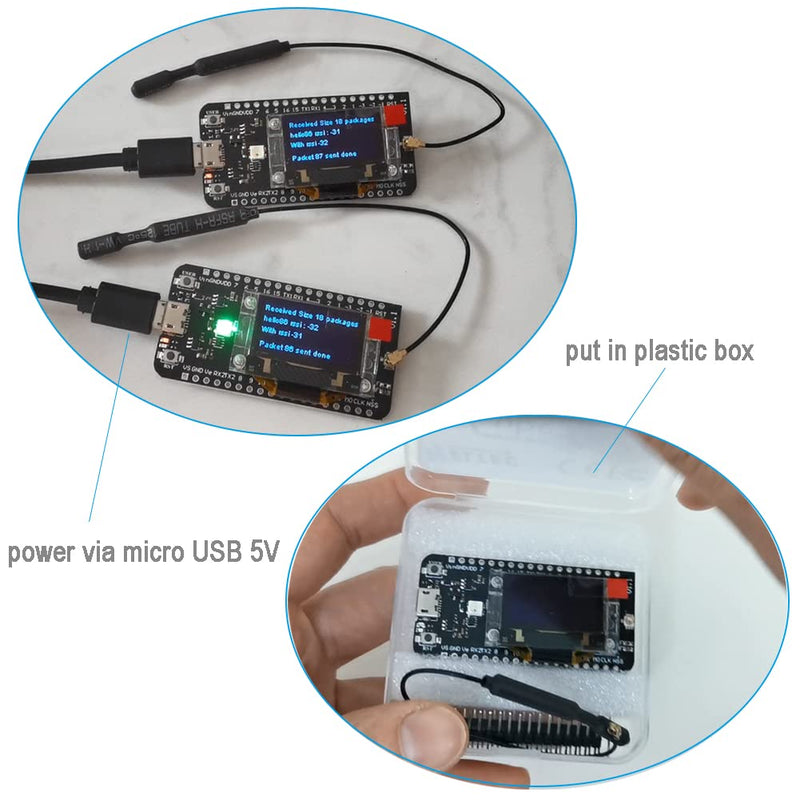  [AUSTRALIA] - DIYmalls 915 LoRa GPS Module ASR6502 HTCC-AB02S Development Board SX1262 0.96 OLED + 915MHz LoRa Antenna IPEX + 1.25mm 2P Connector for Arduino LoRaWAN Gateway (Pack of 2)