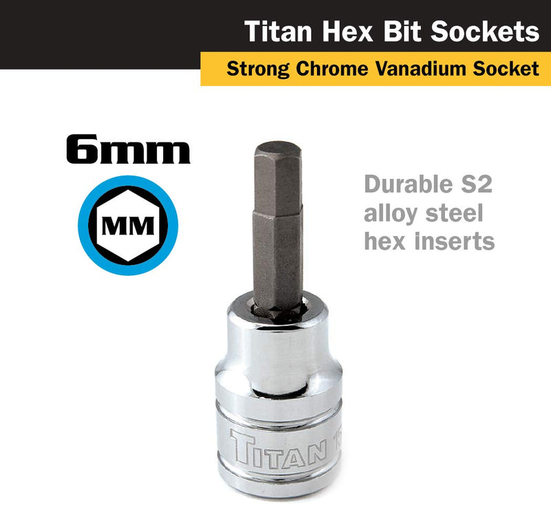  [AUSTRALIA] - Titan 15606 3/8-Inch Drive x 6mm Hex Bit Socket