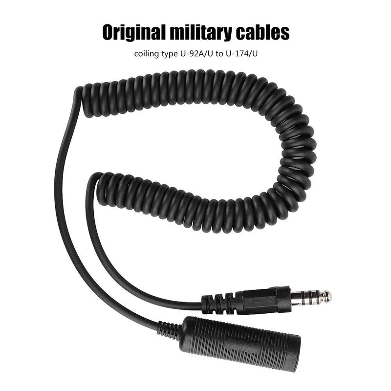  [AUSTRALIA] - Headphone Extension Line,Coiling Type U-92A/U to U-174/U Helicopter Military Headphone Extension Cable,Used to Expand Standard Military Mono U-174/U Plugs to Connect Helicopters or Military Rad