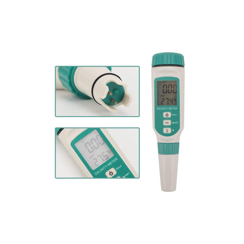 Digital Salinity Meter,Electronic Waterproof Water Quality Temp Test Meter ,0.00ppt-9.99ppt, 10.0ppt-50ppt Seawater Pool Aquarium Fish Multifunction Salinity Guage - LeoForward Australia