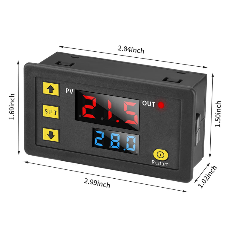  [AUSTRALIA] - Aideepen W3230 AC 110V-220V 20A Digital Temperature Controller, Digital Thermostat Control Switch with NTC 10K Sensor Probe (-55℃~120℃)