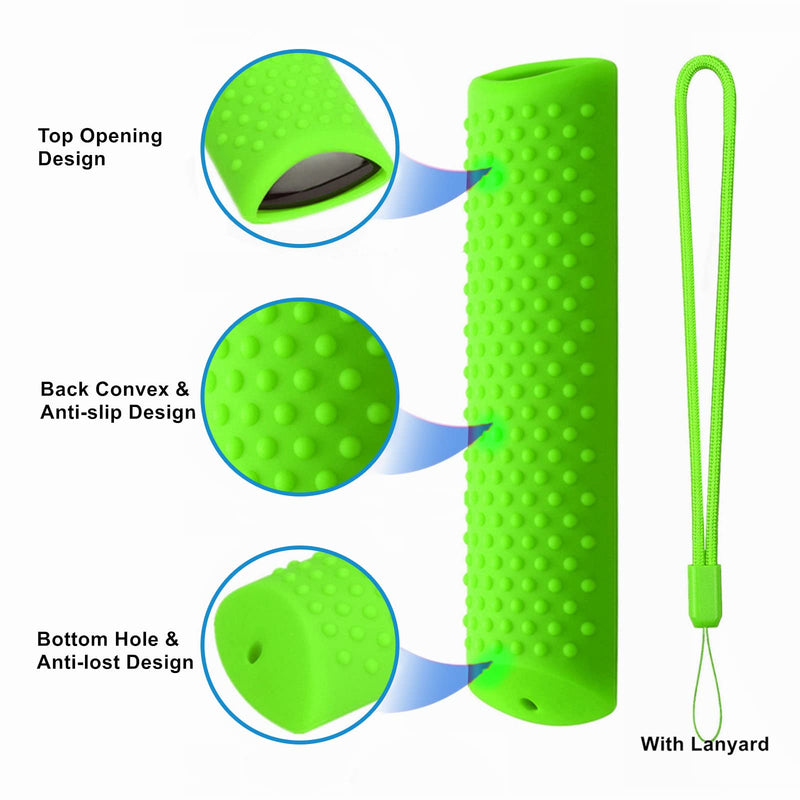  [AUSTRALIA] - Remote Cover Replacement for Alexa Voice Remote/TV Stick (3rd Gen), Glow in The Dark, Anti-Slip Silicone Protective Case with Lanyard Glow Green