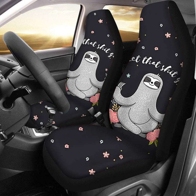  [AUSTRALIA] - PZZ Yoga Sloth Print Novelty Women Auto Car Seat Cover for Cars,Trunks, Vans, SUV, Crossovers Vehicle Seat Cover Funny Sloth