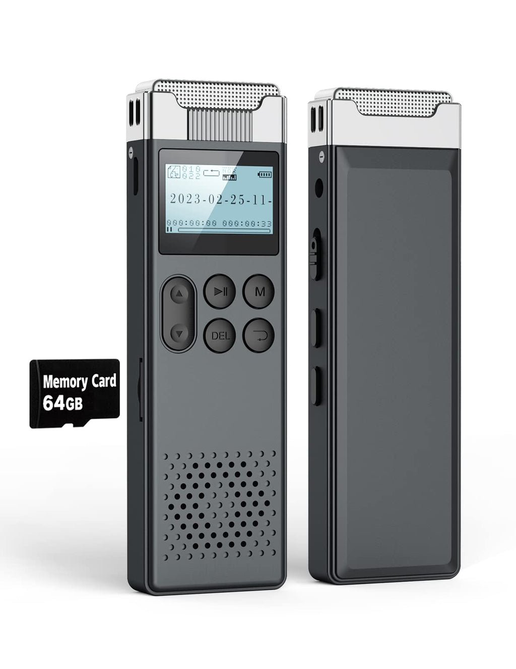  [AUSTRALIA] - 80GB Digital Voice Activated Recorder with Playback - Audio Voice Recorder for Lectures Meetings, Recording Device Dictaphone Sound Tape Recorder with Password & Card Reader Black ZD68-80GB