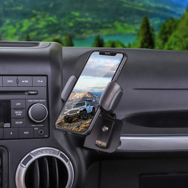  [AUSTRALIA] - JeCar Multi-Functional JK Phone Holder, 2 in 1 Phone & Walkie Talkie Bracket for Jeep Wrangler 2011-2018 Jeep Wrangler JK JKU, Gray