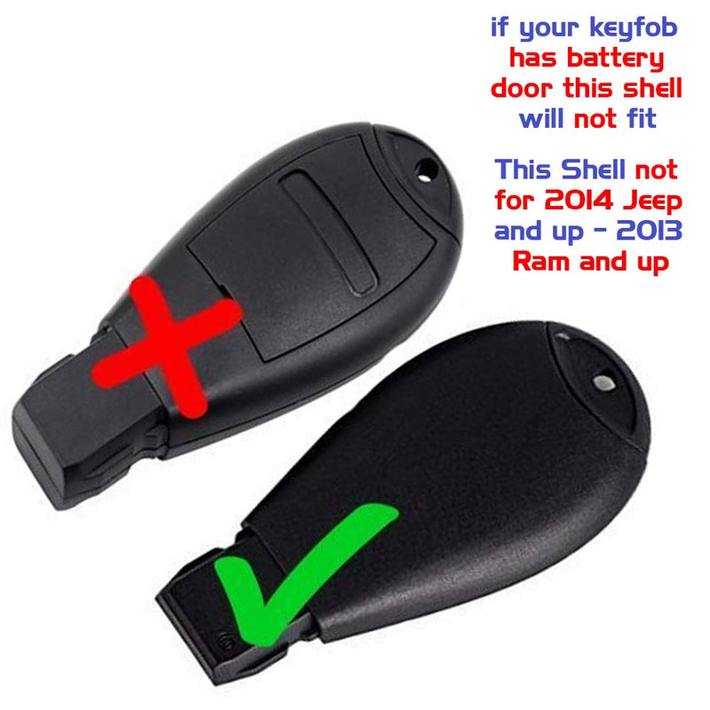1 New Keyless Entry 6 Buttons Remote Start Car Key Fob M3N5WY783X, IYZ-C01C For Town Country Dodge Grand Caravan Volkswagen Routan - CASE/SHELL ONLY (No Electronics) - LeoForward Australia