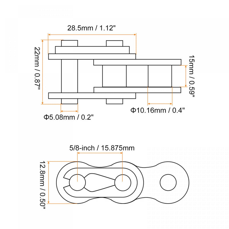  [AUSTRALIA] - uxcell 10Pcs #50 Chain Master Connector Link Roller, 5/8" Pitch Carbon Steel, Standard Connecting Split Links for 10A Chain