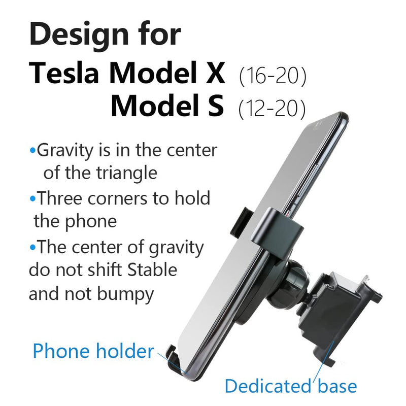 [AUSTRALIA] - musttrue LUNQIN Car Phone Holder for 2016-2020 Tesla Model X and 2012-2020 Model S SUV Auto Accessories Navigation Bracket Interior Decoration Mobile Cell Phone Mount