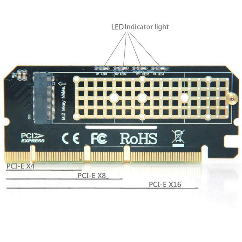  [AUSTRALIA] - Wixine 1Pcs M.2 NVMe SSD NGFF to PCIE 3.0 X16 Adapter M Key Interface Card