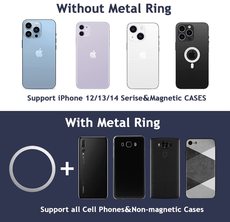  [AUSTRALIA] - Magnetic Phone Ring Holder Stand for MagSafe 360°Rotation Finger Grip Kickstand Adjustable Finger Phone Ring Stand Mag Safe Accessories for iPhone 14/13/12 Series Removable for Wireless Charging Black