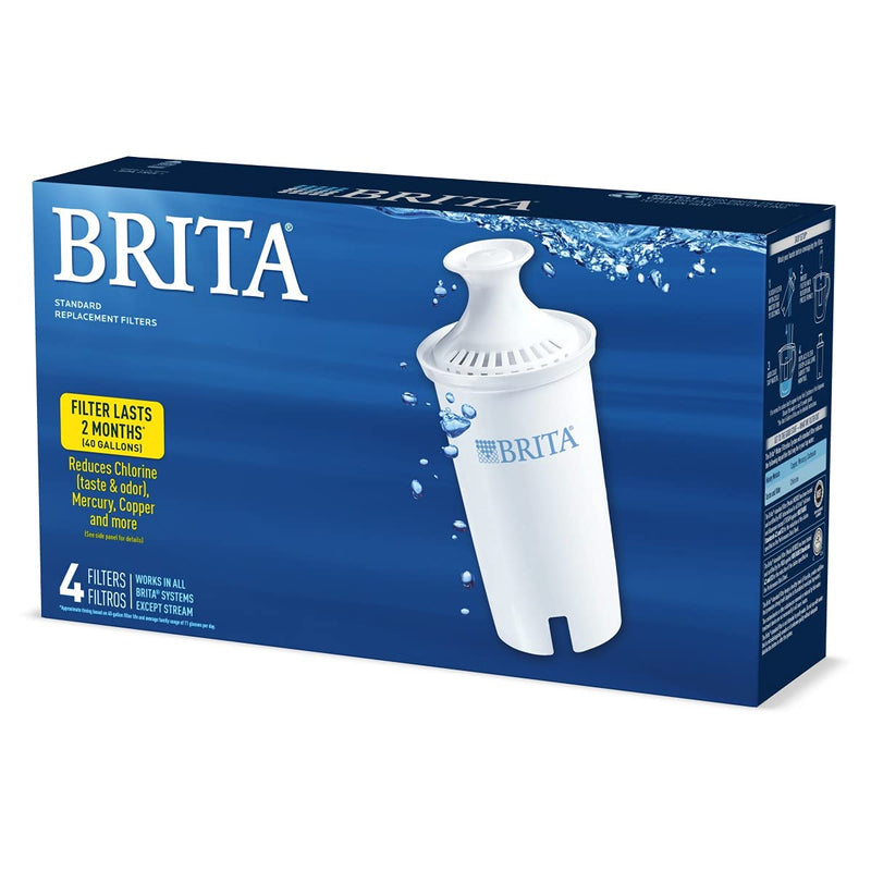 Brita Standard Water Replacement Filters for Pitchers and Dispensers, 4 ct, White - LeoForward Australia