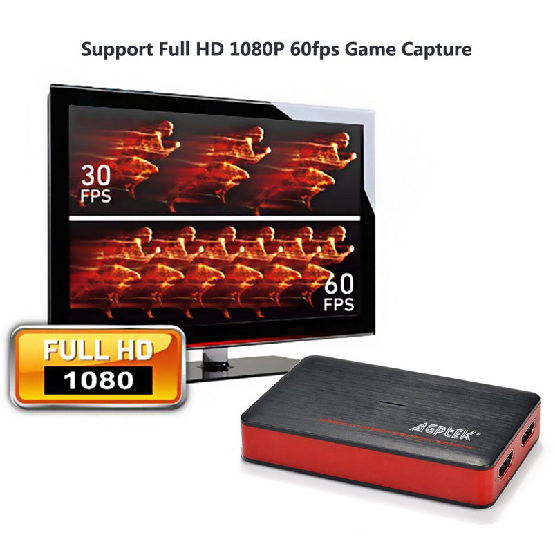  [AUSTRALIA] - USB 3.0 HDMI Game Capture Card HD Video 1080P 60FPS, Live Streaming Game Recorder Device for PS4, Xbox One and Wii U etc, Compatible with Windows Linux Os X System