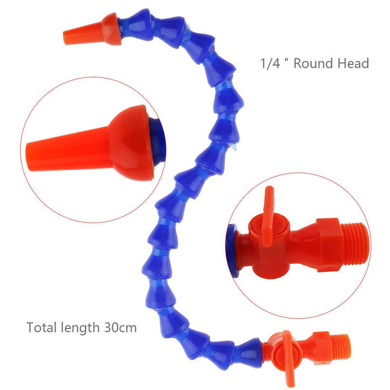  [AUSTRALIA] - ChgImposs 1/4" Thread Flexible Water Oil Coolant Pipe Hose, Round Nozzle Adjustable Plastic Cooling Tube with Switch for CNC Machine/Milling/Lathe/Hydraulic Machinery/Water Cooling System 1/4 Inch