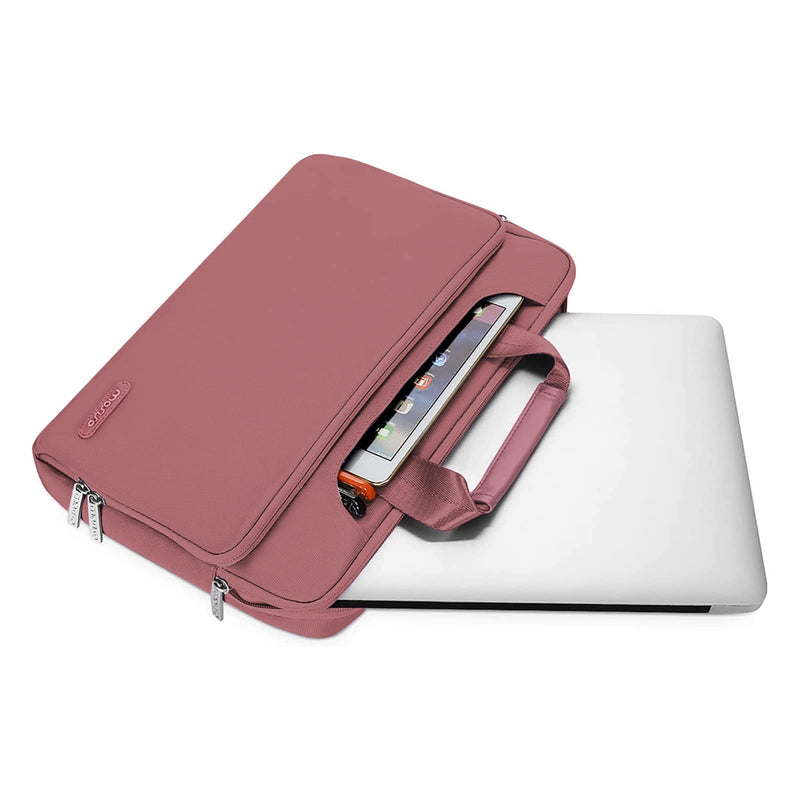  [AUSTRALIA] - MOSISO 360 Protective Laptop Shoulder Bag Compatible with MacBook Pro 16 inch 2021 2022 M1 A2485/2019-2020 A2141/Pro 15 A1398, 15-15.6 inch Notebook, Matching Color Sleeve with Belt, Dusty Rose 16-inch