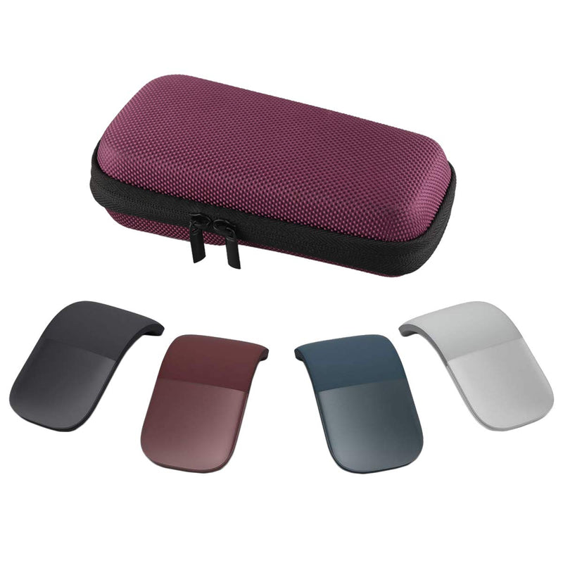 BOVKE Protective Carrying Case for Microsoft Arc Touch Mouse Hard EVA Shockproof Travel Storage Pouch Cover Bag, Burgundy Red - LeoForward Australia