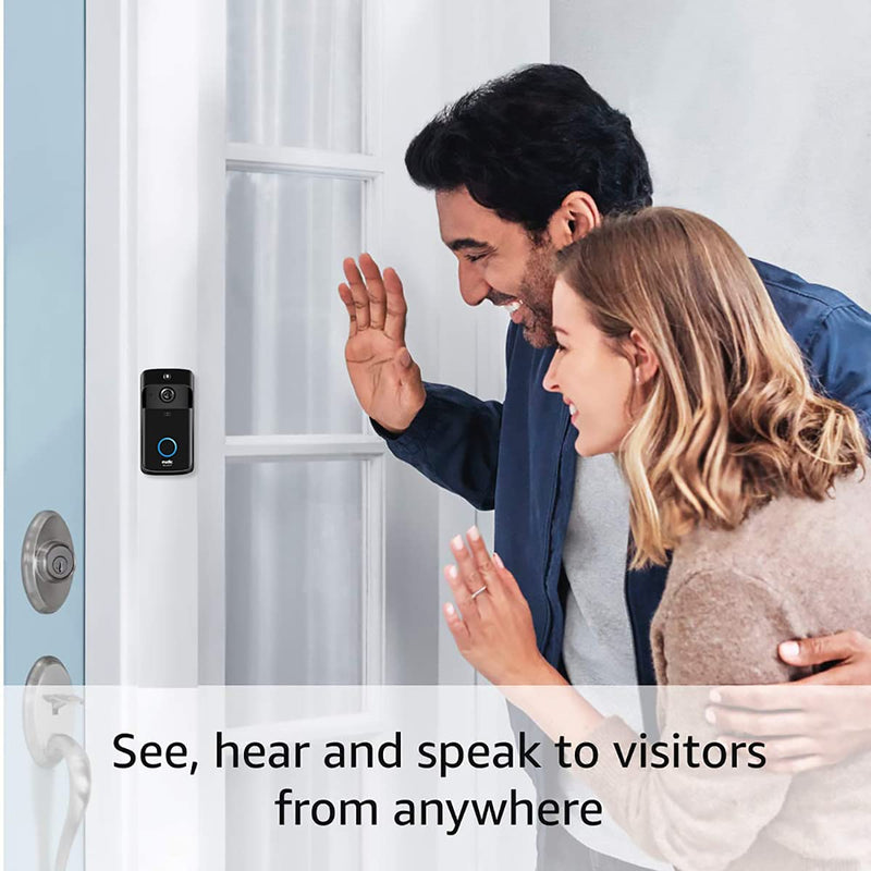  [AUSTRALIA] - Video Doorbell Camera Wireless WiFi [2021 Upgrade] IP5 Waterproof HD WiFi Security Camera Real-Time Video for iOS & Android Phone Night Light Black