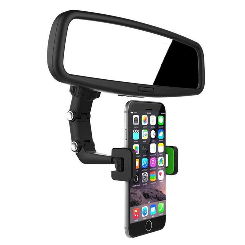  [AUSTRALIA] - Paddsun 360° Rear View Mirror Phone Holder, Universal Car Phone Holder Multifunctional Car Phone Mount Adjustable Cradle for Cell Phone for iPhone, Samsung, LG (Green) Green