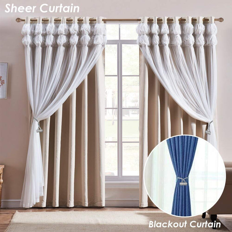  [AUSTRALIA] - Remunkia Magnetic Curtain Holdbacks Drapery Tiebacks: 4Pack 16 Inch Tie Backs Holdback for Blackout Sheer Window Treatment, Grey, Upgrade 4 Pack