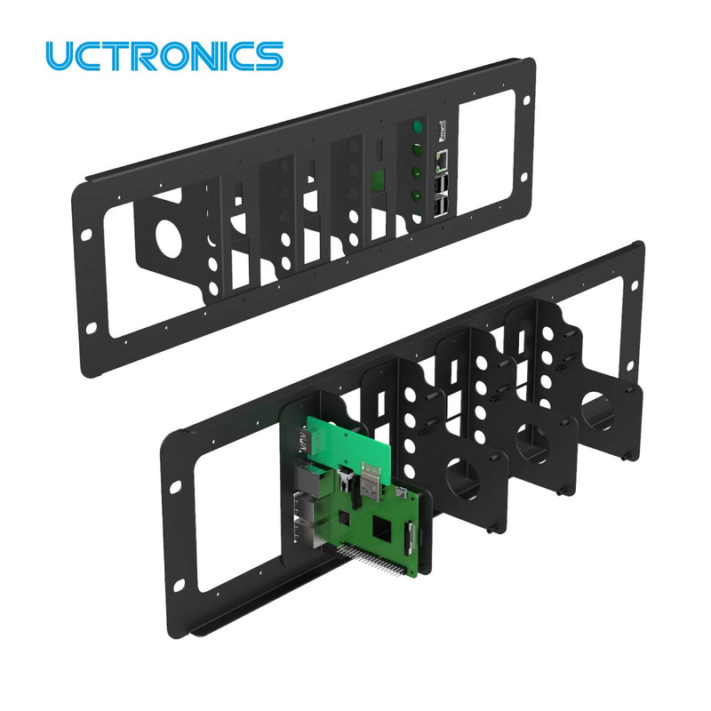  [AUSTRALIA] - UCTRONICS Mounting Plates for Raspberry Pi 3 B/3 B+, Compatible with 19 inch 3U Rack Mount, 2-Pack