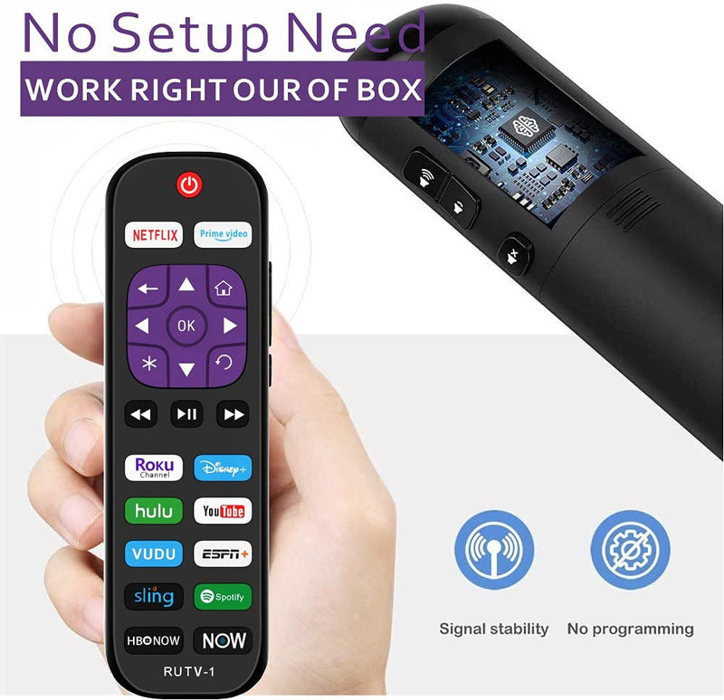 Replacement Remote Control for All Roku TV Brands [Hisense/TCL/Sharp/Insignia/ONN/Sanyo/LG/Hitachi/Element/Westinghouse] w/ 12 Shortcut Keys [NOT for Roku Stick] - LeoForward Australia