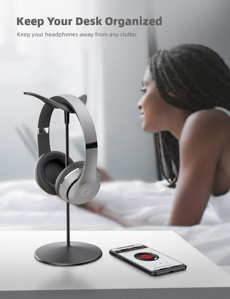  [AUSTRALIA] - Lamicall Headphone Stand, Desktop Headset Holder - Desk Earphone Stand, for All Headsets Such as Airpods Max, HyperX Gaming Headphones, Beats/Sony/Sennheiser Music Headphones - Black