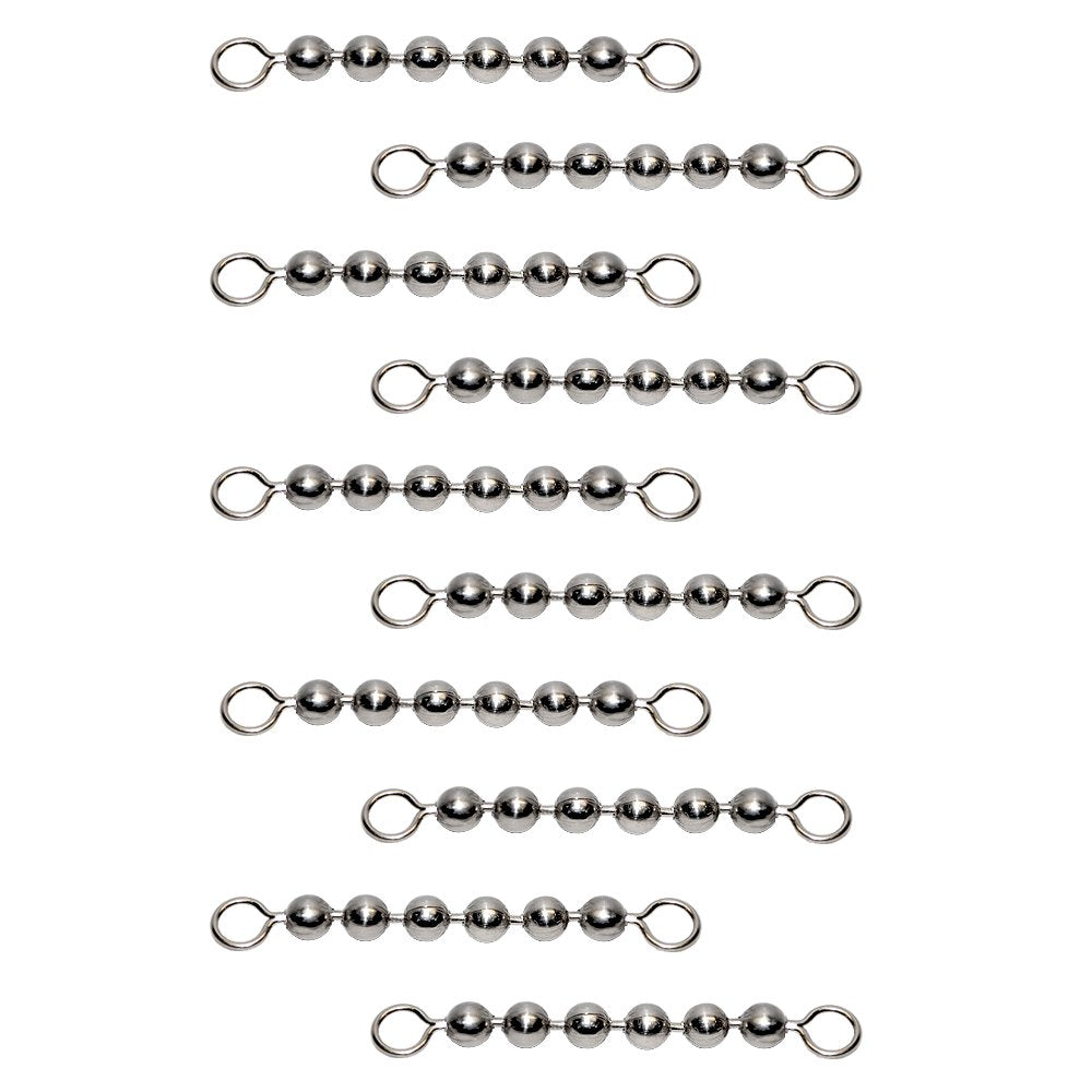  [AUSTRALIA] - Number 6 Ball Chain Fishing Swivels Stainless Steel - 6 Ball Length - 10 Pieces Number 6 (6 Ball)